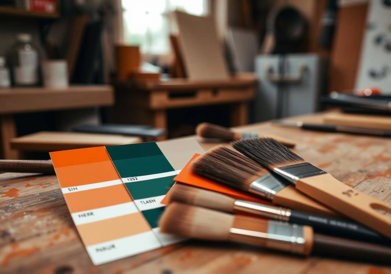 Palette de couleurs de peinture artisanale