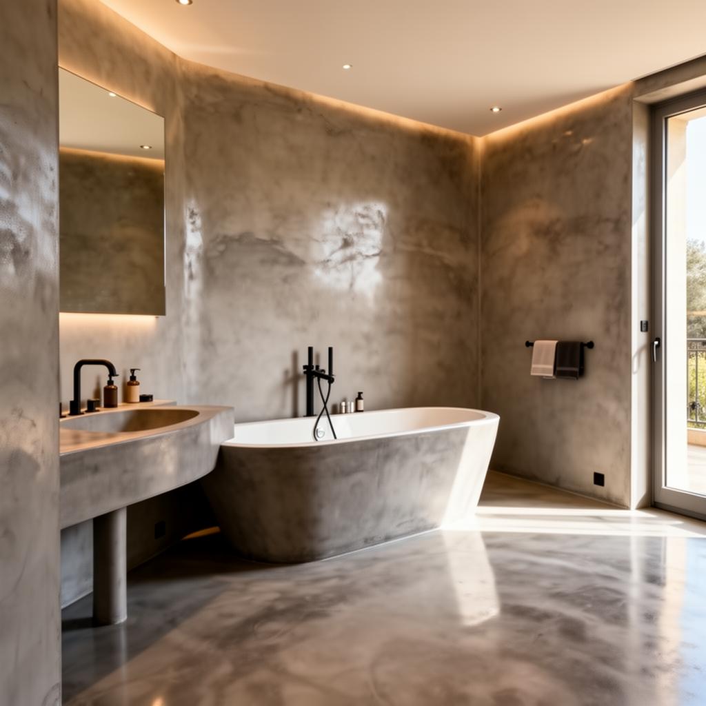 Béton ciré salle de bain — Mérignac